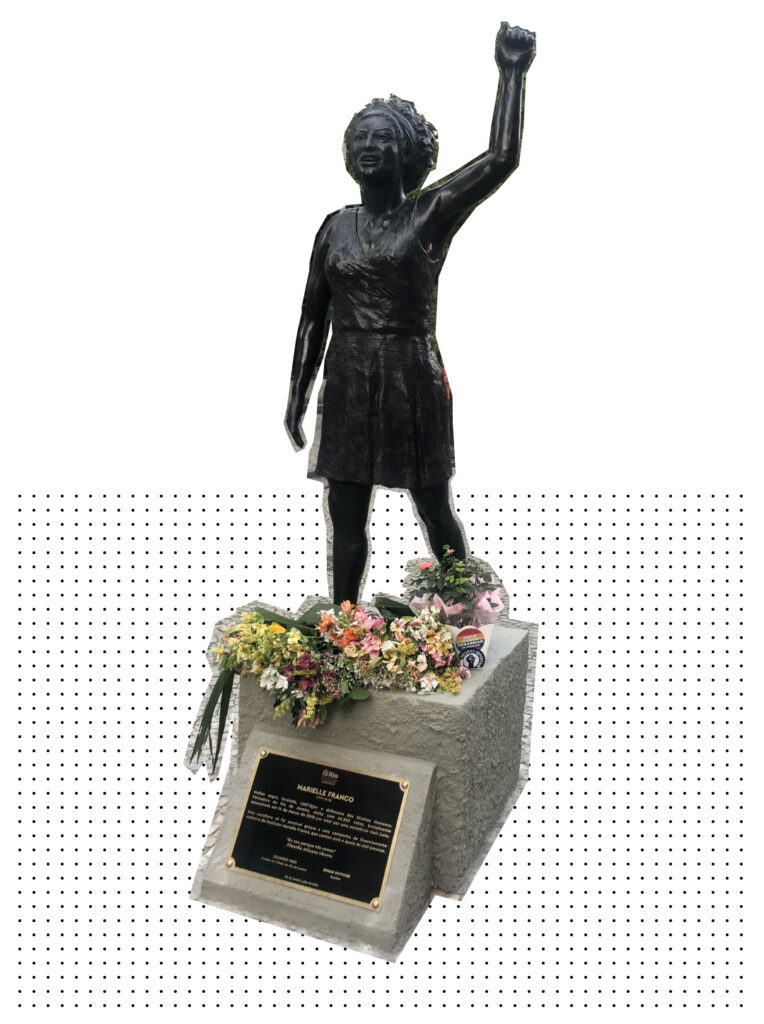 Estátua Marielle Franco - Buraco do Lume (Imagem: Reprodução 29-07-2022)