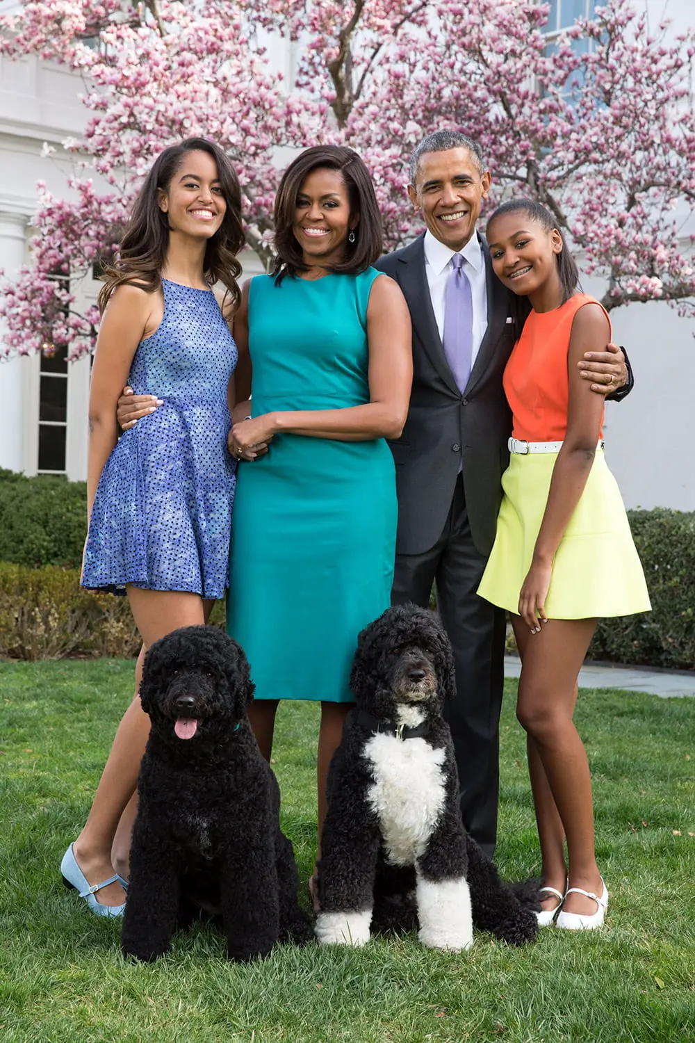 Família Obama no jardim