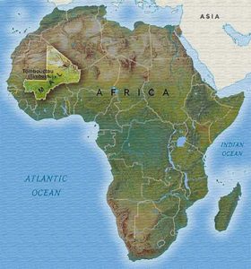 Localização do Império do Mali (Imagem: Reprodução | Infoescola)