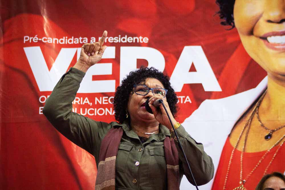 Vera Lúcia em sua candidatura para presidência da república (Imagem: Reprodução | Twitter)