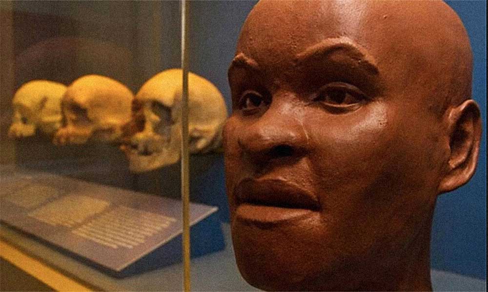 A reconstituição do rosto de Luzia foi feita por pesquisadores da Universidade de Manchester, no Reino Unido, que usaram o seu crânio para reconstituir suas possíveis feições. (Imagem: Reprodução)